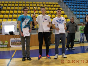 2014-12-20 humenne – podium junir Podium F1N Juniorzy. 2. Zachara Samuel 1. Galdun Pavol Eliáš (Mistrz Słowacji) 3. Slávka Samuel