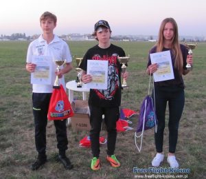 Podium F1A junior: 2. Damian Mąderek, 1. Seweryn Nowaczyk, 3. Roksana Gądek